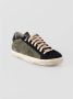 P448 Groene leren sneakers met zwarte details Green Heren - Thumbnail 3