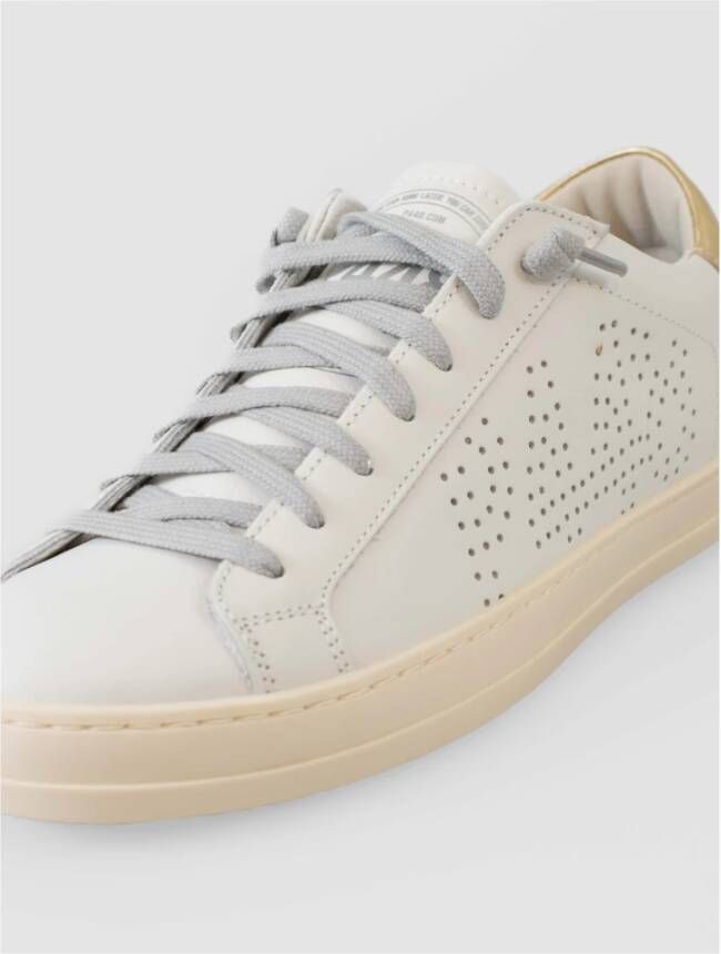 P448 Italiaanse eigentijdse stijl witte leren sneakers