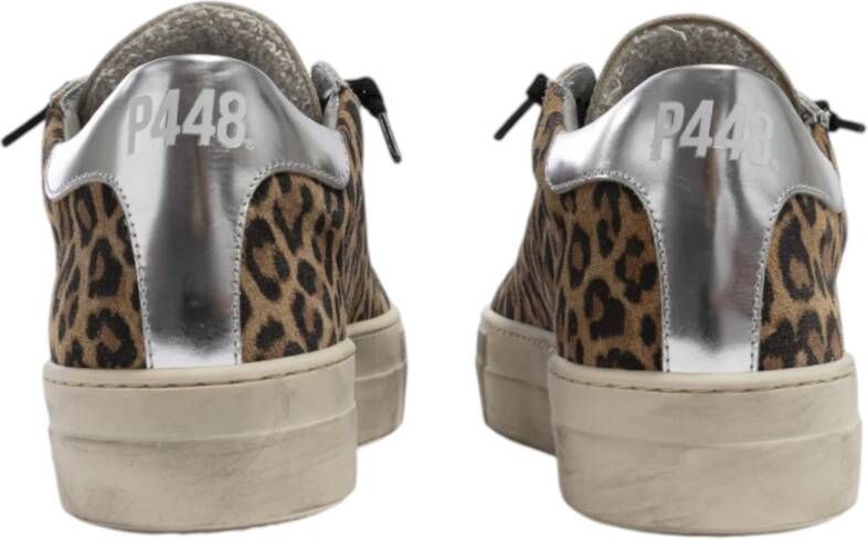 P448 Leopard Silver Platform Sneakers