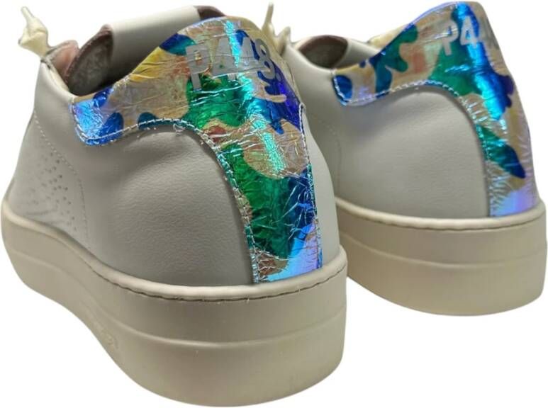 P448 Leren en Suède Sneaker 4cm Rubberen Zool White Dames