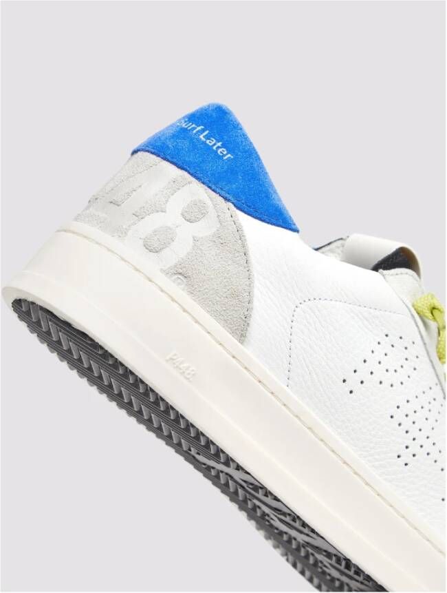 P448 Neon Blauw Leren Sneakers