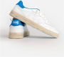 P448 Bali Sneakers Orlando Wit Leer met Blauwe Hiel White Heren - Thumbnail 4