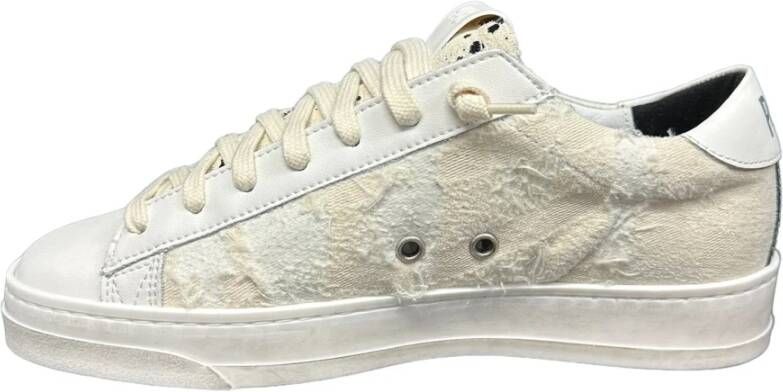 P448 Sneakers van verouderd leer met logodetails White Dames