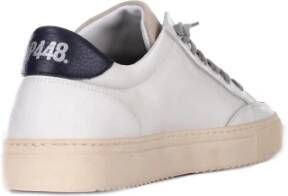 P448 Witte Leren Sneakers met Logo Wit Heren