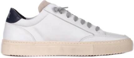 P448 Witte Leren Sneakers met Logo Wit Heren