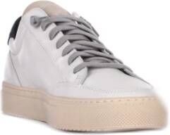 P448 Witte Leren Sneakers met Logo Wit Heren