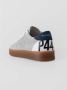 P448 Wit Grijs Leren Sneakers Elegante Stijl Multicolor Heren - Thumbnail 5