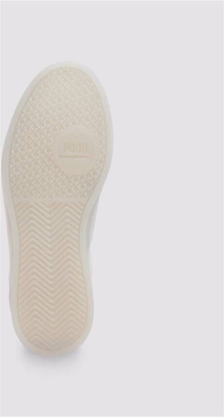P448 Wit Roze Leren Sneakers