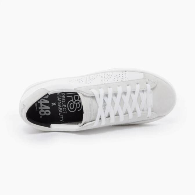 P448 Witte en beige lage sneakers John White Heren