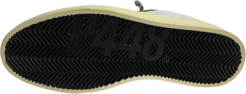 P448 Witte en Blauwe Leren Sneakers White Heren