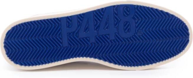 P448 Witte en blauwe textuur lage sneakers Jack White Heren