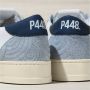 P448 Witte en blauwe textuur lage sneakers Jack White Heren - Thumbnail 4