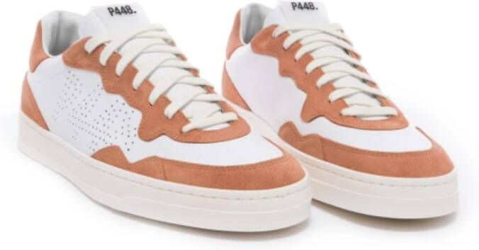 P448 Witte en terracotta lage sneakers Bali Sunset Multicolor Heren