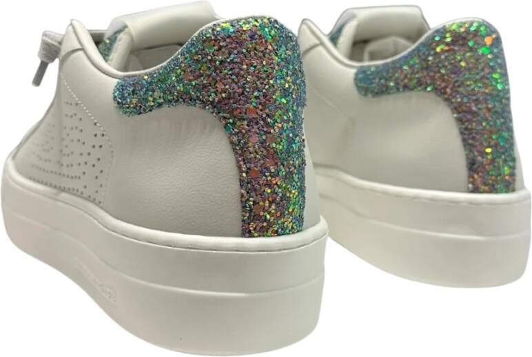 P448 Witte Glitter Sneakers Gray Dames