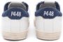 P448 Witte lage sneakers met marineblauwe sponsdetails White Heren - Thumbnail 3