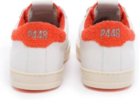 P448 Witte lage sneakers met oranje spons White Heren