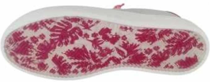 P448 Witte leren bloemen veterschoenen