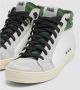 P448 Witte Leren Skateschoenen met Groene Accenten - Thumbnail 2