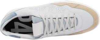 P448 Witte leren sneaker met suède inzetstukken White Heren