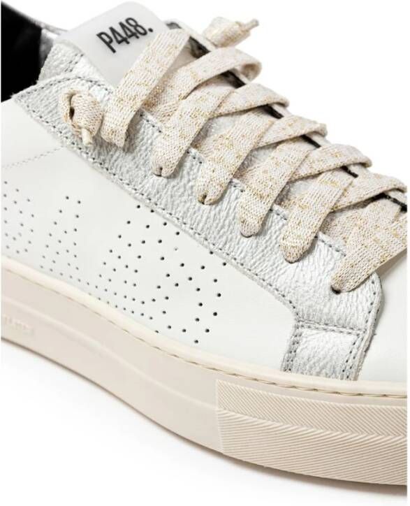 P448 Witte Leren Sneaker White Dames