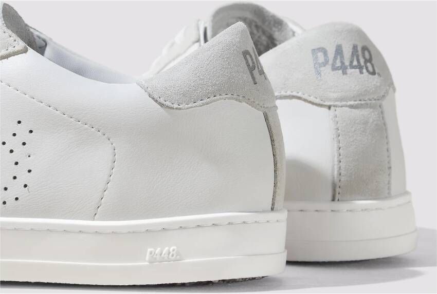 P448 Witte leren sneakers
