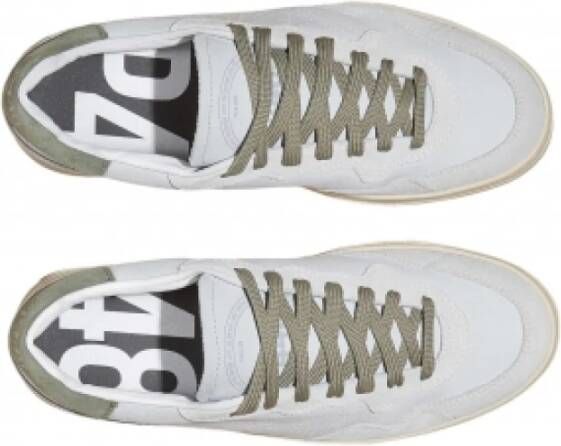 P448 Witte Leren Sneakers Groene Spoiler White Heren