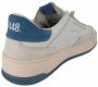 P448 Witte leren sneakers met blauwe details - Thumbnail 2