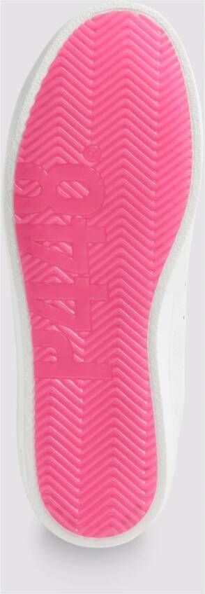 P448 Witte Leren Sneakers met Glitteraccenten