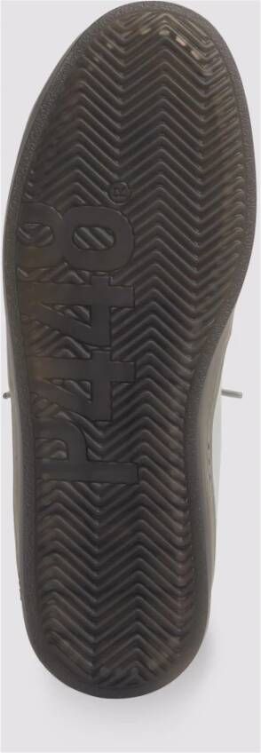 P448 Witte Leren Sneakers met Grijze Details