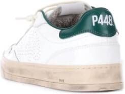 P448 Witte Leren Sneakers met Logo Wit Heren