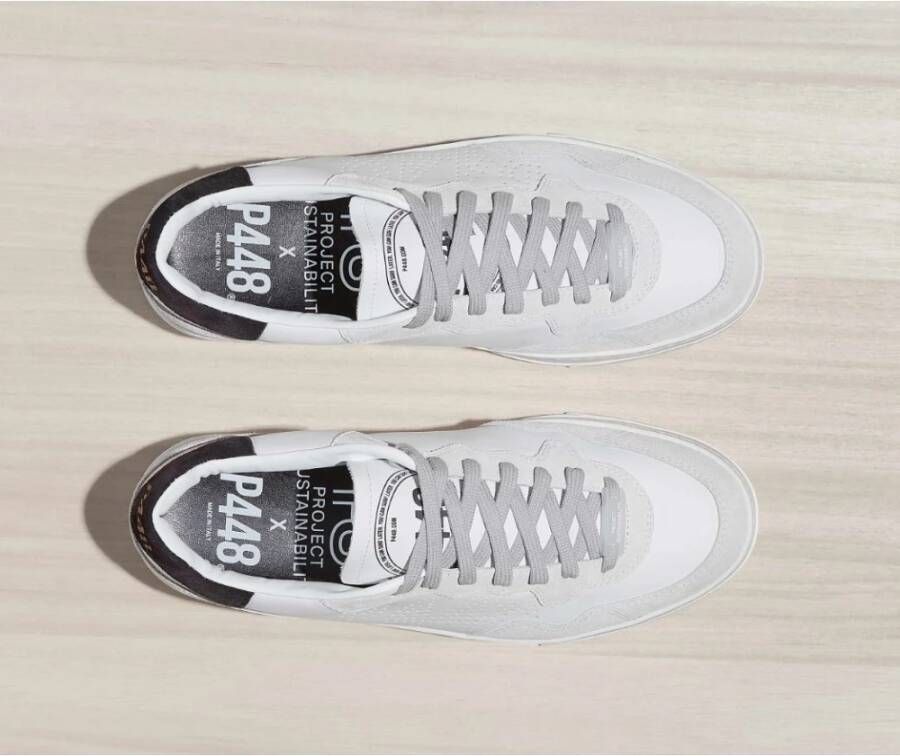 P448 Witte Leren Sneakers White Heren