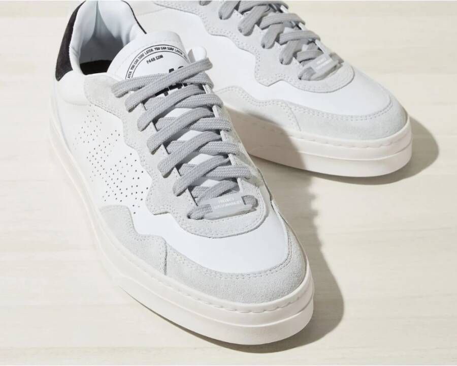 P448 Witte Leren Sneakers White Heren