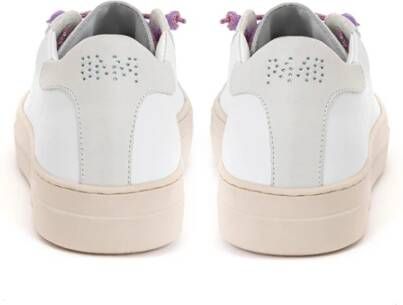 P448 Witte leren Thea sneakers met lurex veters White Dames