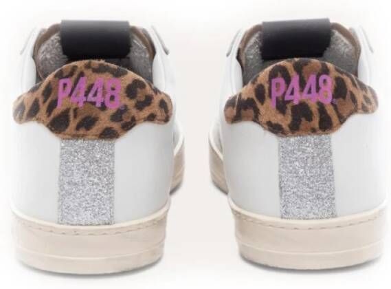 P448 Witte Sneakers met Animal Print Hiel Multicolor Dames