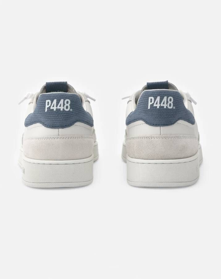 P448 Witte Sneakers met Blauwe Details