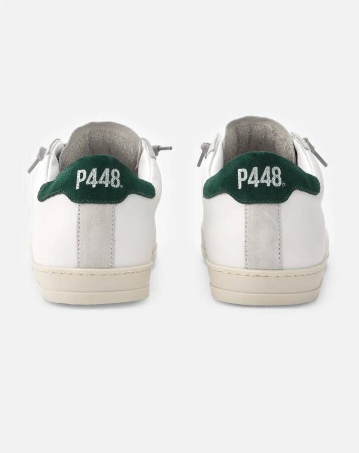 P448 Witte sneakers met groene details