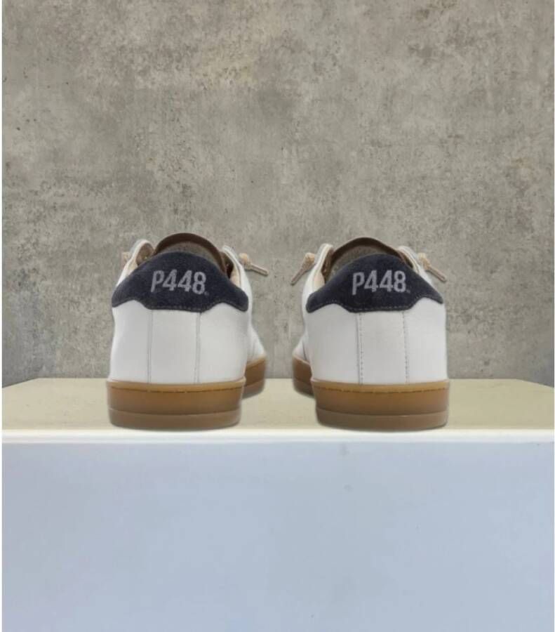 P448 Witte sneakers met karamelzool
