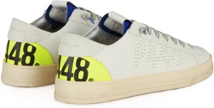 P448 Witte Sneakers met Logo Detail Multicolor Heren