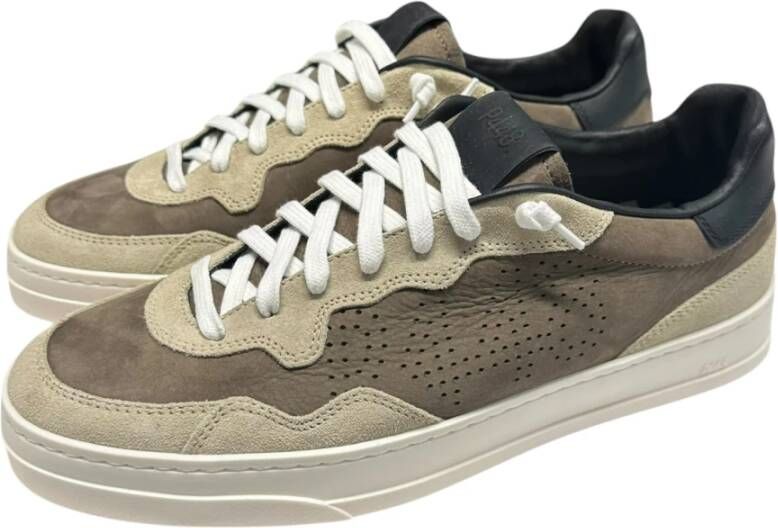 P448 Witte suède sneakers met beige en bruine details Multicolor Heren