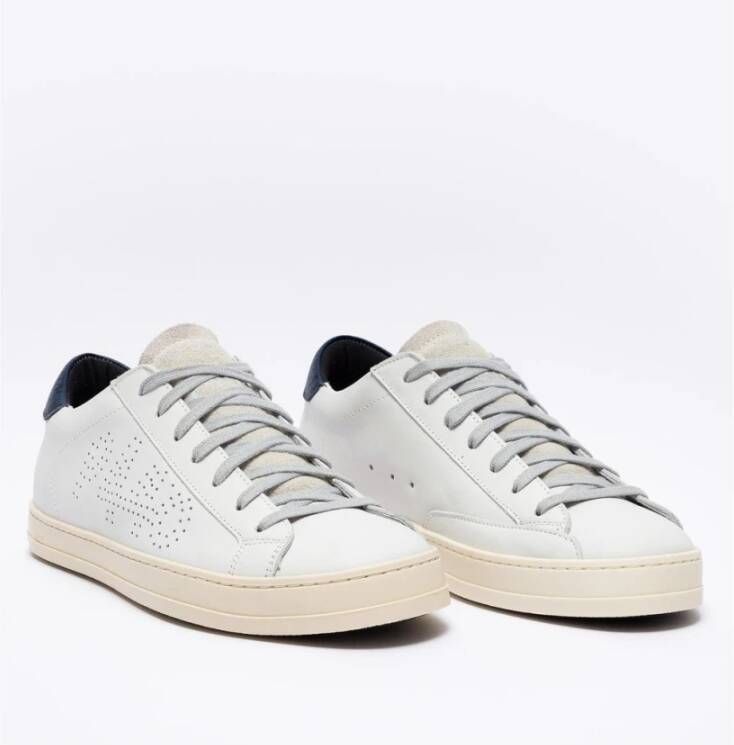 P448 Witte Blauwe Sneaker met Blauwe Details White Heren