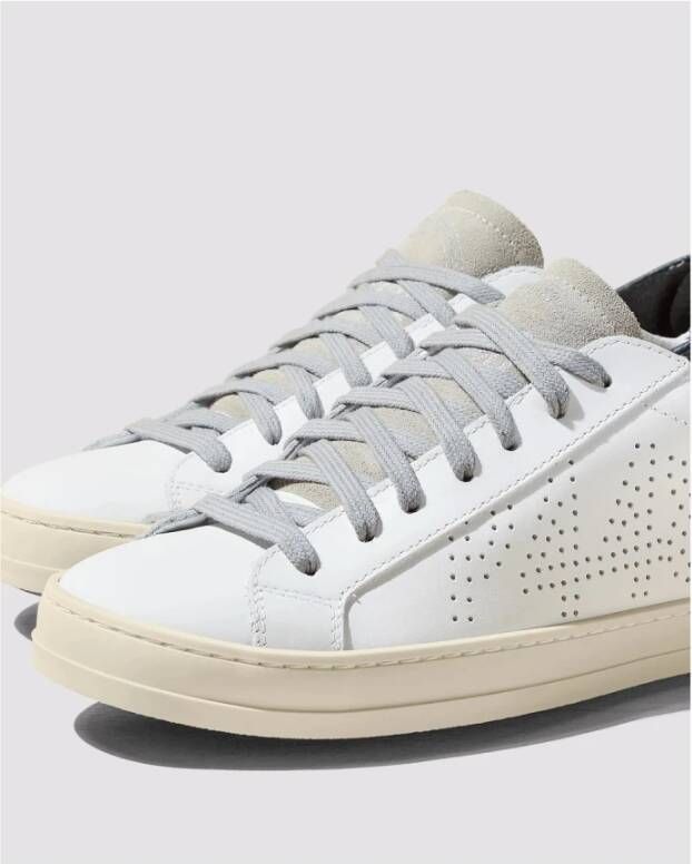 P448 Witte Blauwe Sneaker met Blauwe Details White Heren