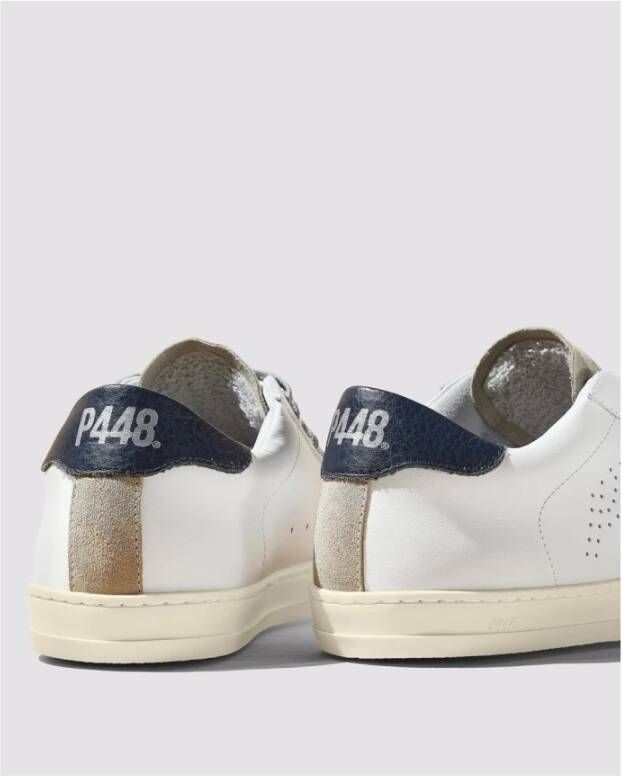 P448 Witte Blauwe Sneaker met Blauwe Details White Heren