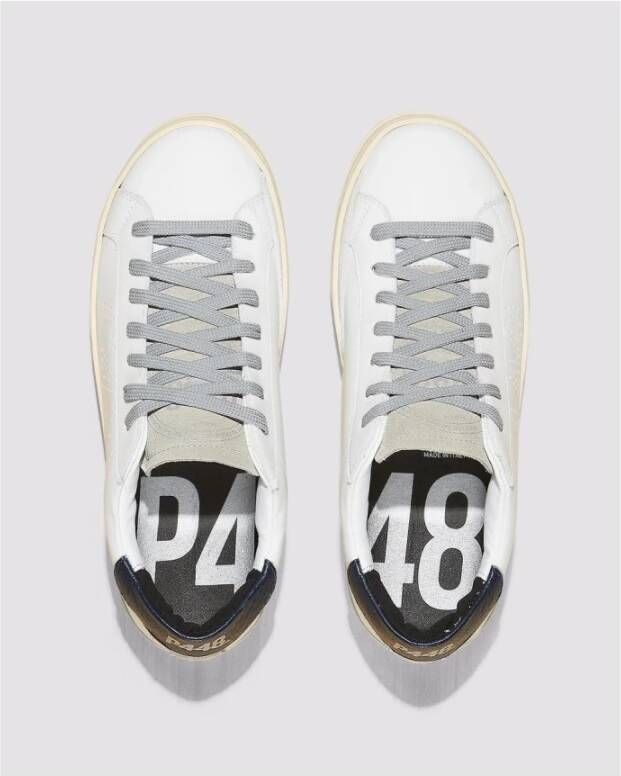 P448 Witte Blauwe Sneaker met Blauwe Details White Heren