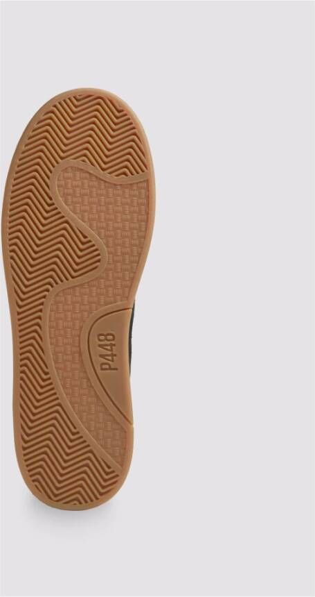 P448 Wit zwarte leren sneakers