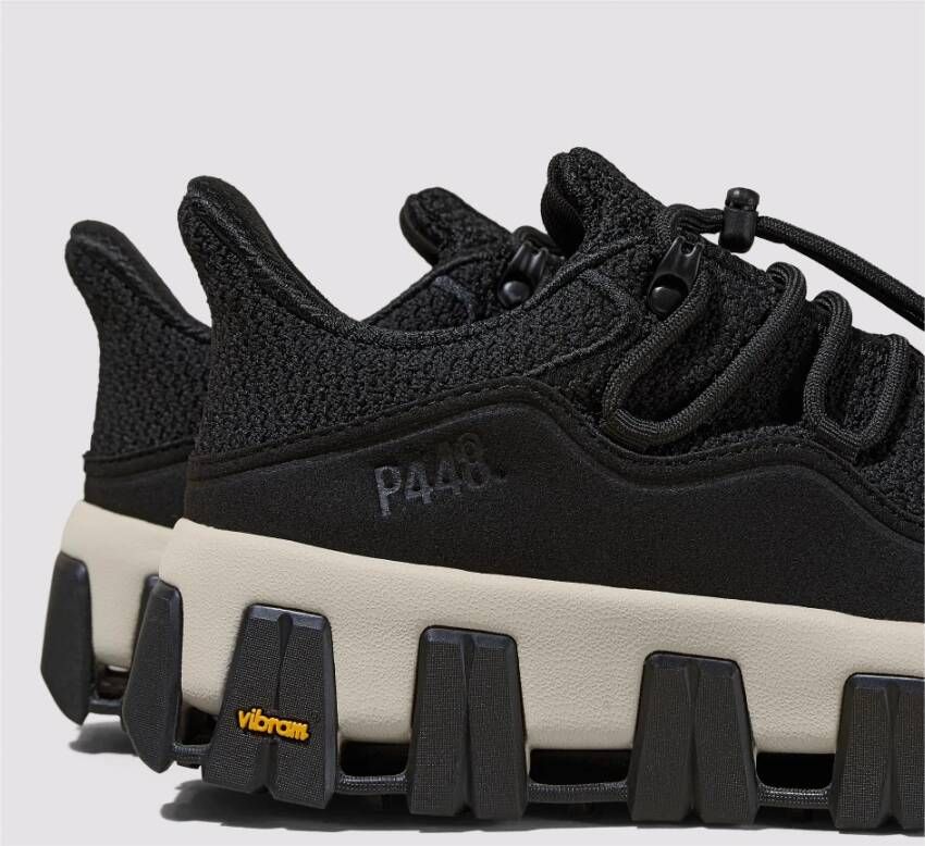 P448 Zwarte Gebreide Wandelsneakers