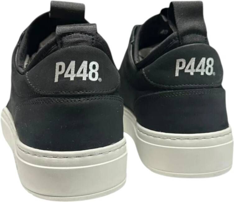 P448 Zwarte suède sneakers met ritssluiting tong Black Heren
