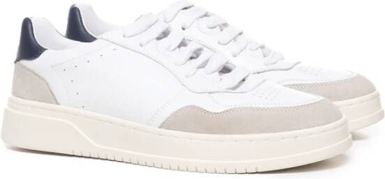 Paciotti Witte Leren Sneakers met Rubberen Zool Multicolor Heren