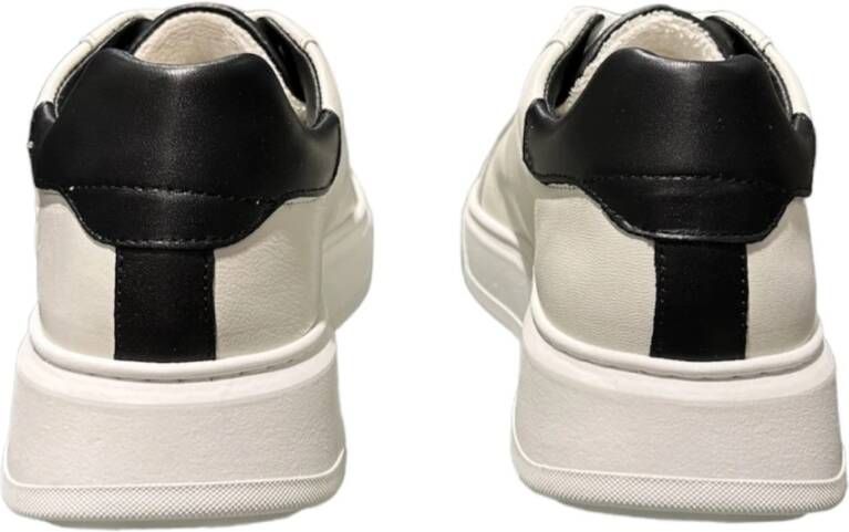 Paciotti Witte leren sneakers met zwarte details White Heren