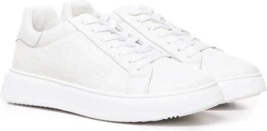 Paciotti Witte Leren Sneakers Rubberen Zool Italië White Heren