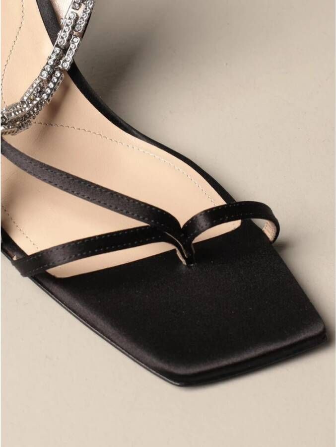 Paciotti Zwarte Satijnen Hakken Sandalen